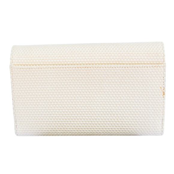 Vintage 1980's Extra Large ETIENNE AIGNER Cream Woven Wallet Clutch - Picture 2 of 8